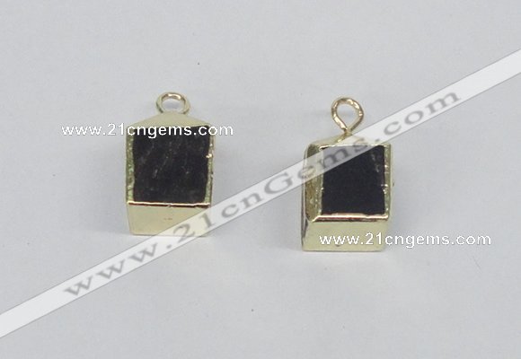 NGP2731 11*13mm - 12*15mm cube smoky quartz gemstone pendants