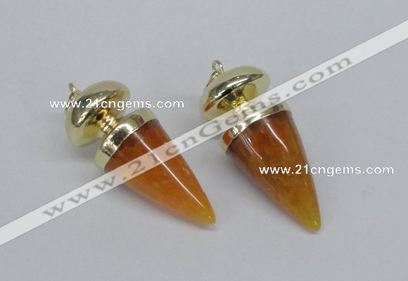 NGP2738 20*45mm - 20*50mm cone agate gemstone pendants wholesale