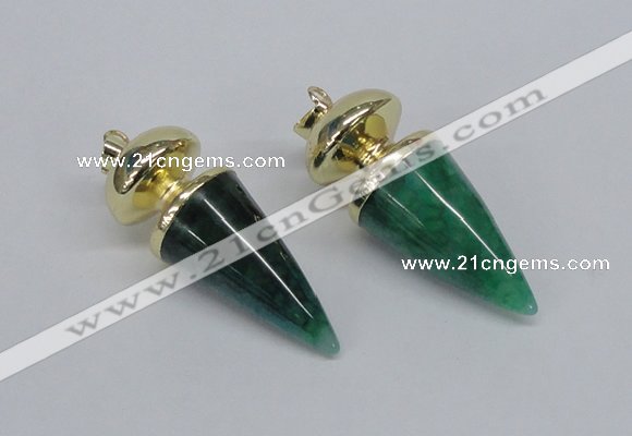 NGP2742 20*45mm - 20*50mm cone agate gemstone pendants wholesale