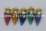 NGP2744 20*45mm - 20*50mm cone agate gemstone pendants wholesale