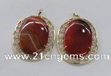 NGP2757 50*60mm oval agate gemstone pendants wholesale