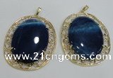 NGP2758 50*60mm oval agate gemstone pendants wholesale