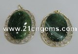 NGP2759 50*60mm oval agate gemstone pendants wholesale