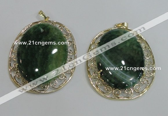 NGP2759 50*60mm oval agate gemstone pendants wholesale