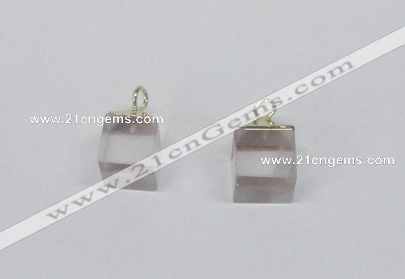 NGP2778 10*12mm - 12*14mm cube white crystal gemstone pendants