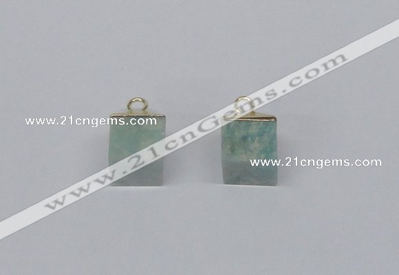 NGP2779 10*12mm - 12*14mm cube amazonite gemstone pendants