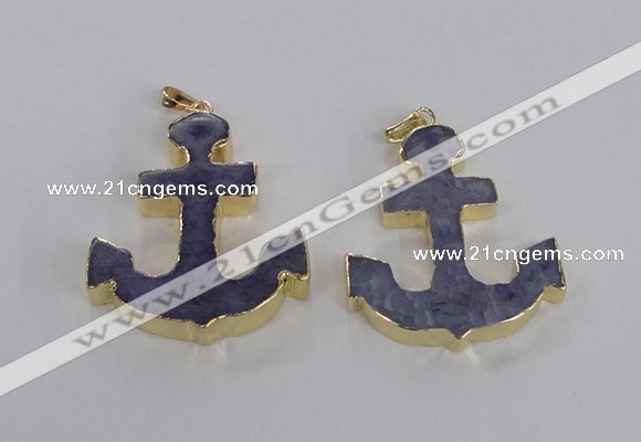 NGP2785 40*50mm anchor agate gemstone pendants wholesale