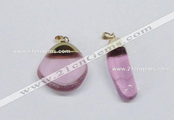 NGP2796 15*30mm - 25*35mm freeform crystal glass pendants wholesale