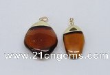 NGP2797 15*30mm - 25*35mm freeform crystal glass pendants wholesale