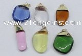 NGP2800 15*30mm - 25*35mm freeform crystal glass pendants wholesale