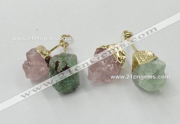 NGP2812 18*25mm - 20*25mm nuggets mixed quartz pendants wholesale