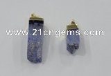 NGP2844 8*20mm - 12*40mm sticks druzy agate gemstone pendants