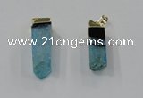 NGP2846 8*20mm - 12*40mm sticks druzy agate gemstone pendants