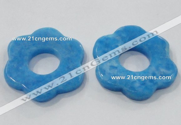 NGP2858 52*55mm flower Chinese aquamarine gemstone pendants
