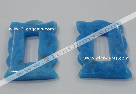 NGP2859 40*55mm carved Chinese aquamarine gemstone pendants