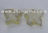 NGP2870 40*50mm - 45*55mm butterfly druzy agate pendants wholesale