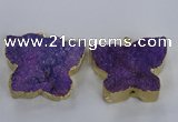 NGP2872 40*50mm - 45*55mm butterfly druzy agate pendants wholesale