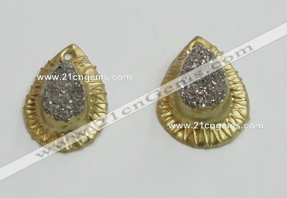 NGP2883 22*35mm - 25*35mm freeform druzy agate pendants wholesale