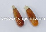 NGP2921 16*58mm - 18*60mm teardrop agate gemstone pendants