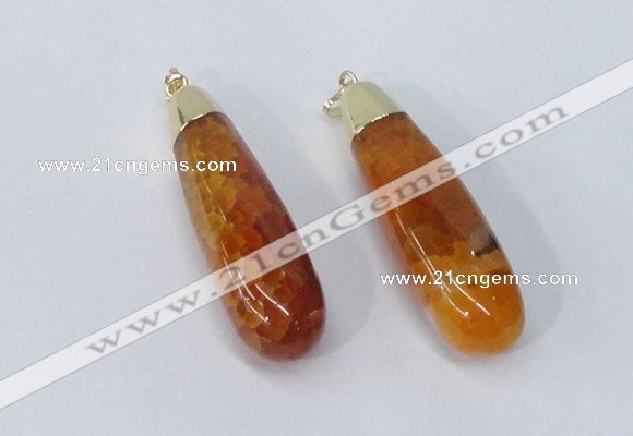 NGP2921 16*58mm - 18*60mm teardrop agate gemstone pendants
