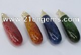 NGP2926 16*58mm - 18*60mm teardrop agate gemstone pendants