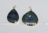 NGP2928 30*40mm - 35*40mm flat teardrop chrysocolla pendants