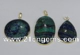 NGP2931 30*40mm - 30*50mm freeform chrysocolla gemstone pendants