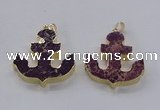 NGP2937 38*40mm – 40*45mm anchor sea sediment jasper pendants
