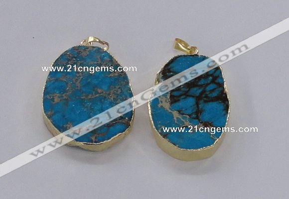 NGP2946 25*35mm – 35*45mm freeform sea sediment jasper pendants