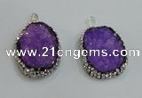 NGP2980 25*35mm – 30*40mm freeform druzy agate pendants