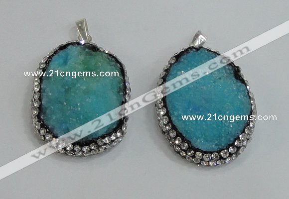 NGP2982 25*35mm – 30*40mm freeform druzy agate pendants