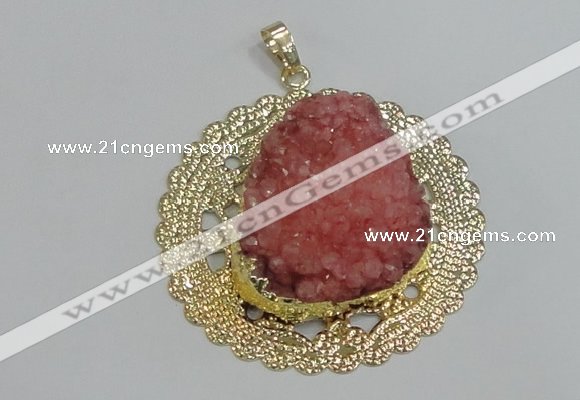 NGP2990 50mm - 52mm freeform druzy agate pendants