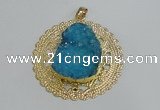 NGP2991 50mm - 52mm freeform druzy agate pendants