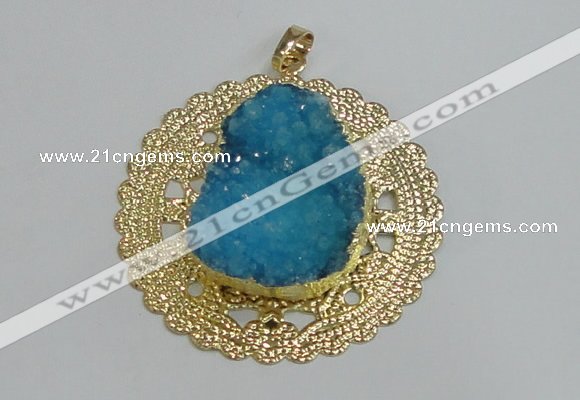 NGP2991 50mm - 52mm freeform druzy agate pendants