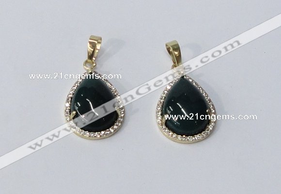 NGP3006 15*20mm flat teardrop agate gemstone pendants wholesale