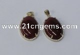 NGP3017 20*30mm oval agate gemstone pendants wholesale