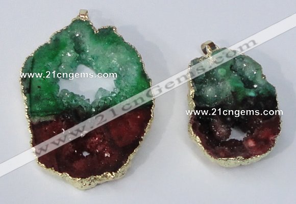 NGP3035 30*45mm – 40*60mm freeform druzy agate pendants