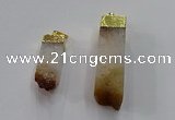 NGP3041 10*35mm – 12*50mm sticks citrine gemstone pendants