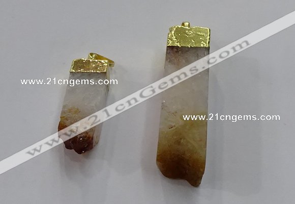 NGP3041 10*35mm – 12*50mm sticks citrine gemstone pendants