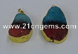 NGP3043 25*35mm – 30*40mm freeform druzy agate pendants