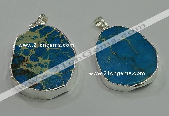 NGP3059 25*35mm – 35*45mm freeform sea sediment jasper pendants