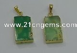 NGP3062 13*18mm – 15*25mm rectangle Australia chrysoprase pendants