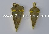 NGP3065 18*40mm – 22*50mm arrowhead sea sediment jasper pendants