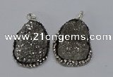 NGP3096 25*35mm – 30*40mm freeform druzy agate pendants