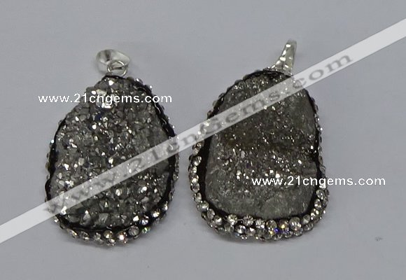 NGP3096 25*35mm – 30*40mm freeform druzy agate pendants