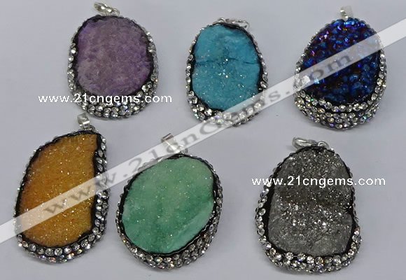 NGP3097 25*35mm – 30*40mm freeform druzy agate pendants