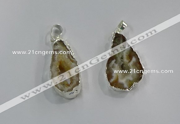 NGP3100 25*40mm - 30*50mm freeform druzy agate gemstone pendants