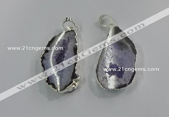 NGP3101 25*40mm - 30*50mm freeform druzy agate gemstone pendants