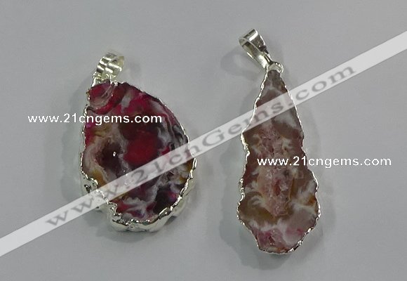 NGP3102 25*40mm - 30*50mm freeform druzy agate gemstone pendants