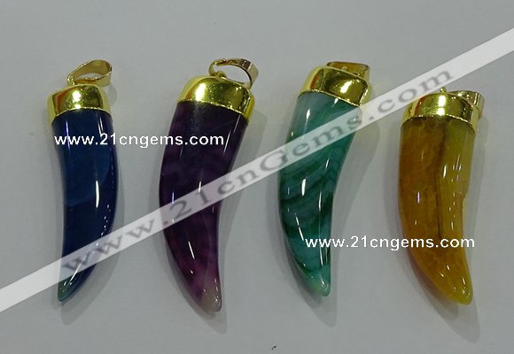 NGP3115 10*40mm - 12*45mm oxhorn agate pendants wholesale